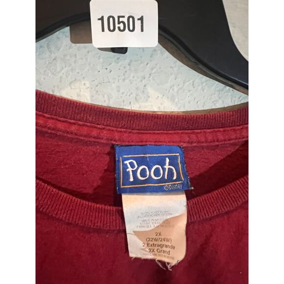 Vintage Disney Winnie the Pooh & Friends Tshirt short sleeve Women's 2X Red READ - Picture 12 of 14